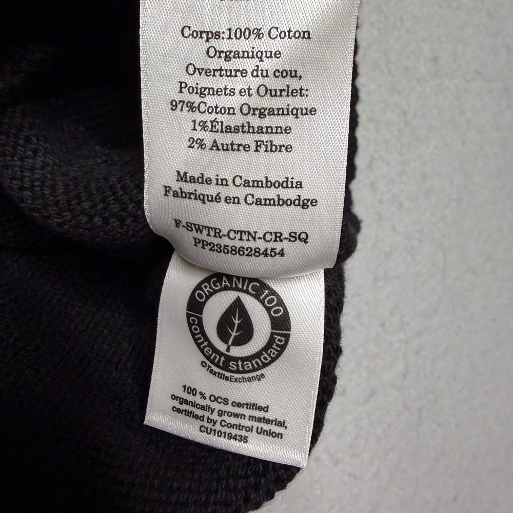 Everlane Sweater Women M Charcoal Gray Organic Cotton Crewneck Ribbed Knit P41 - Picture 6 of 9